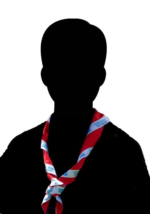 silhouette of staff member wearing Our Chalet neckerchief